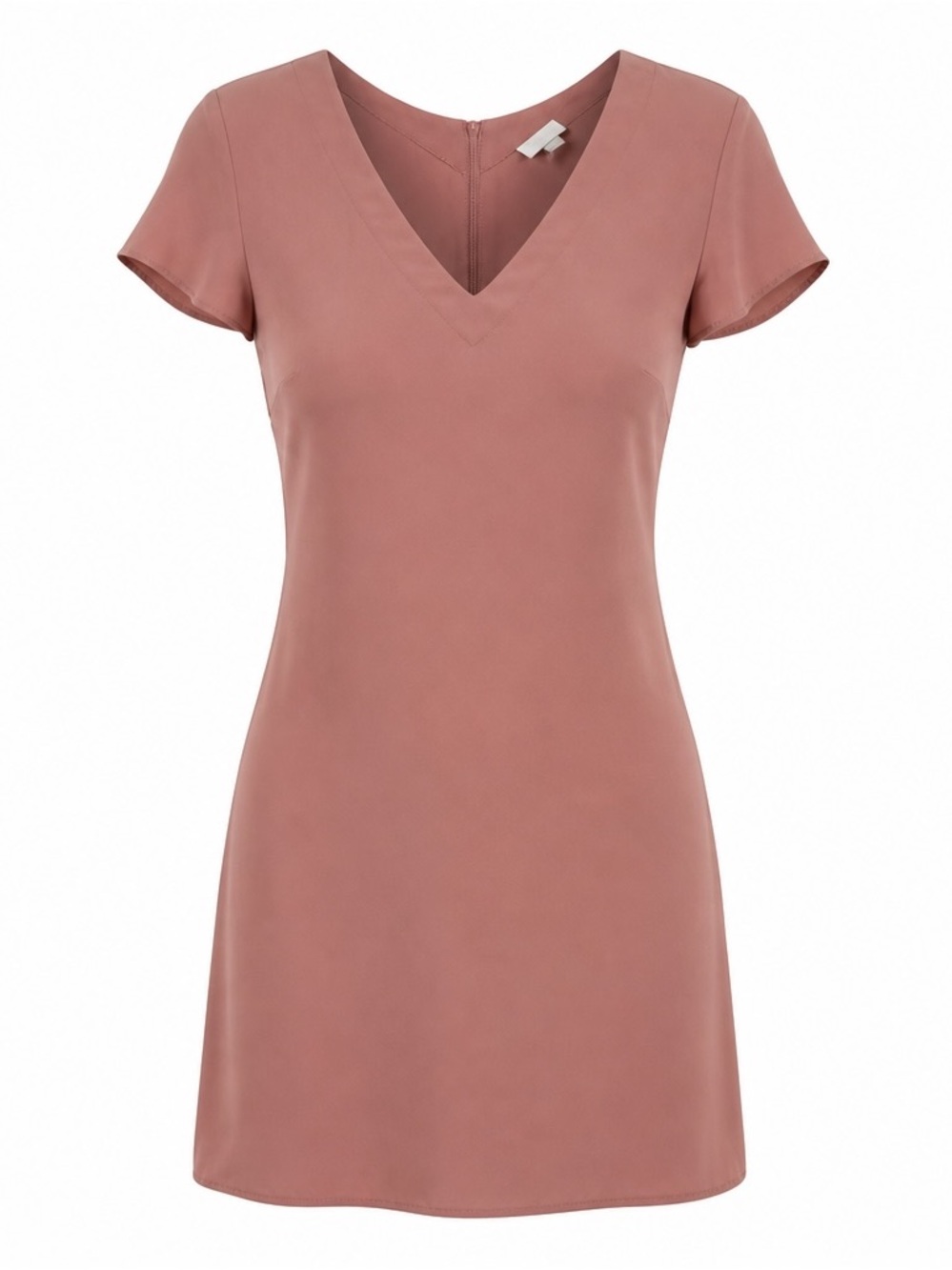 V-Neck Short Sleeve Dress in Dusty Rose with Pockets a new day